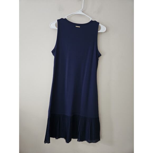 MICHAEL Michael Kors Women Navy Blue Sleeveless Pleated Hem Dress Size XS - Picture 5 of 5